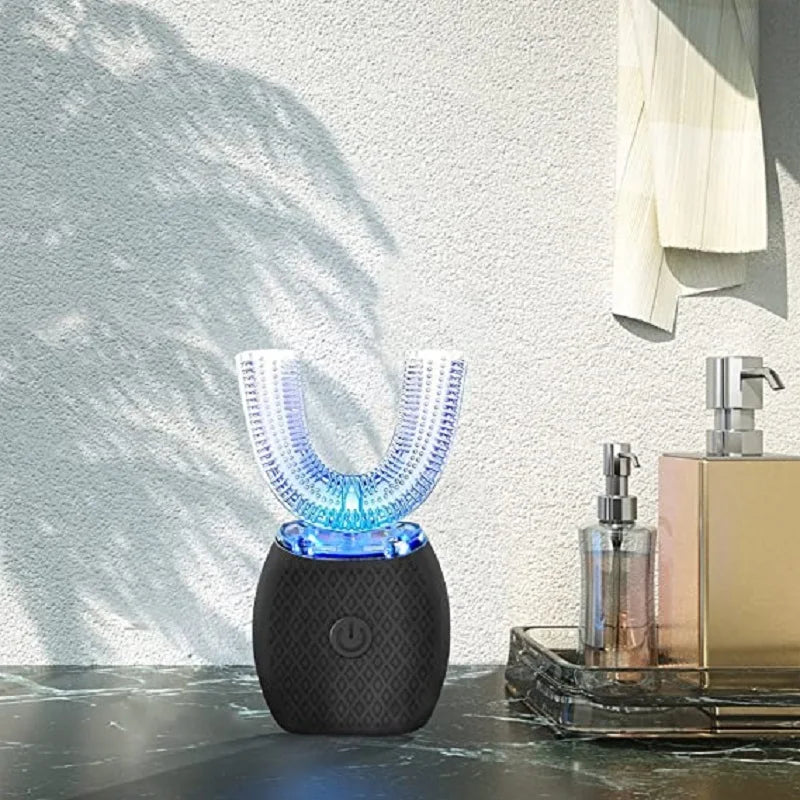 U-Shaped Electric Toothbrush, Ultrasonic 360° Smart Toothbrush with Wireless Charging for Adults, Travel Electric Toothbrush
