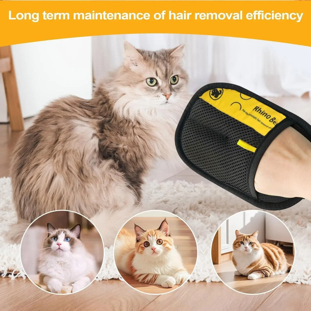Reusable Electrostatic Pet Hair Removal Gloves for Cats and Dogs - Set of 2