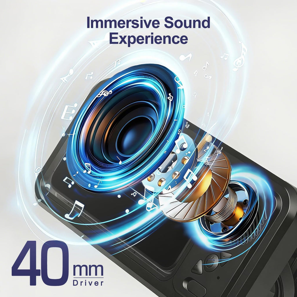 360-Degree Rotating Shower Phone Holder with Waterproof Bluetooth Speaker, IPX4, HD Touch Screen for Use with Wet Hands, Compatible with Phones Under 7 Inches, 6-12 Hour Playtime, No-Drill Installation