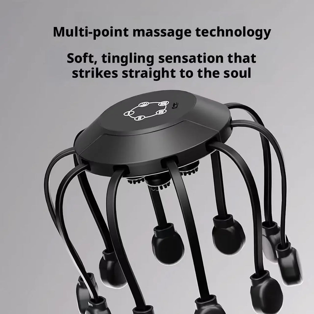 Electric Octopus Head Massager with 10/14 Claws - Smart Scalp Massage Device for Stress Relief and Deep Tissue Relaxation at Home