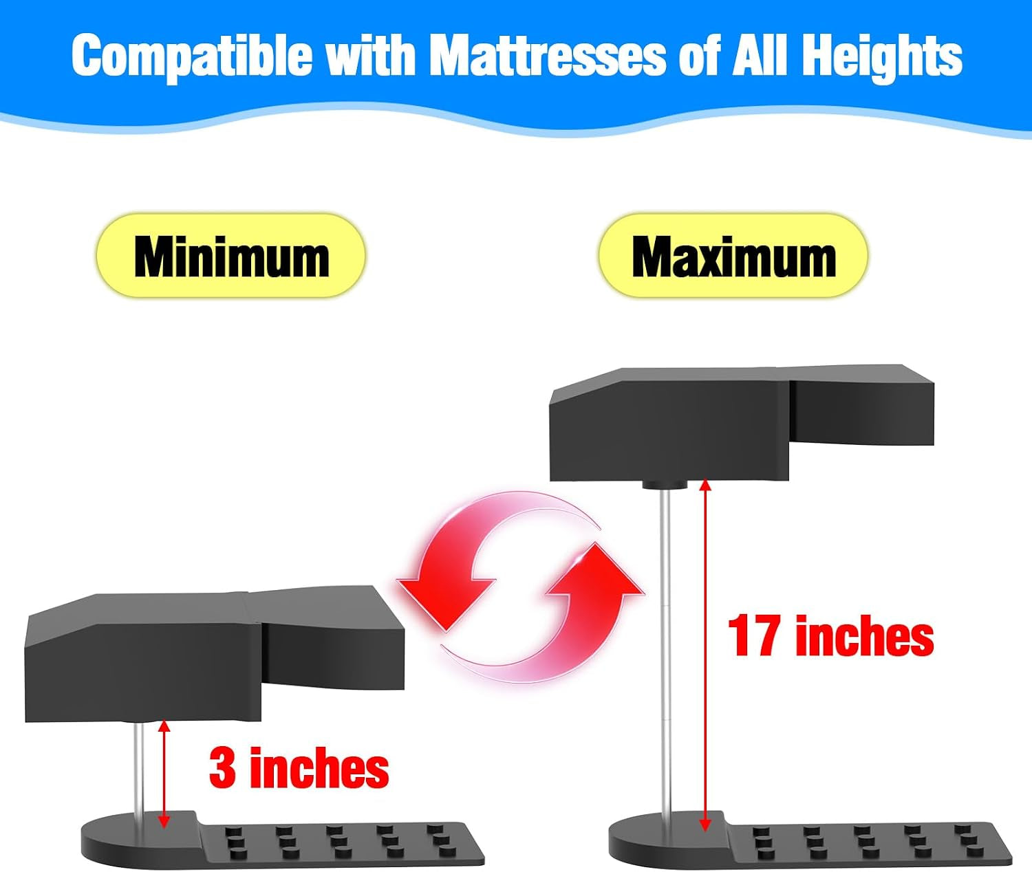 Under-Bed Cooling System with Adjustable Fan Speed for Night Sweat Relief, Compatible with All Mattress Heights, Easy Installation (Black)