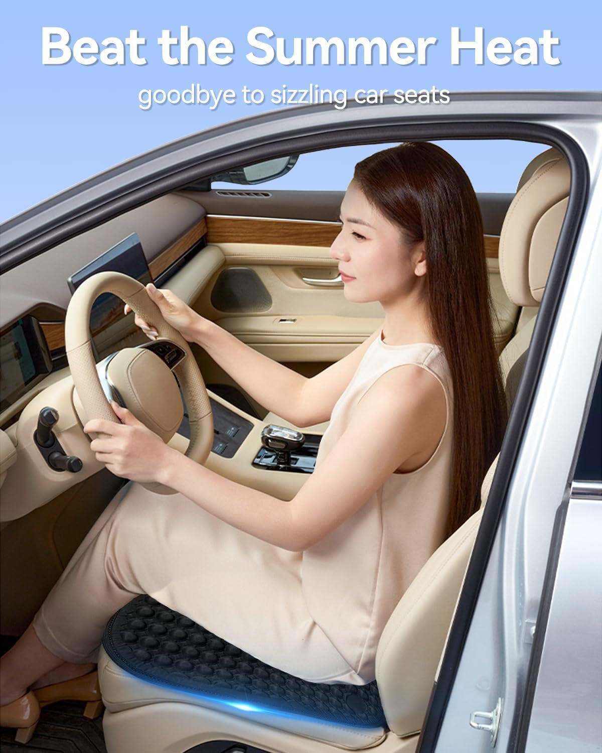 Premium Cooling Gel Car Seat Cushion for Extended Travel