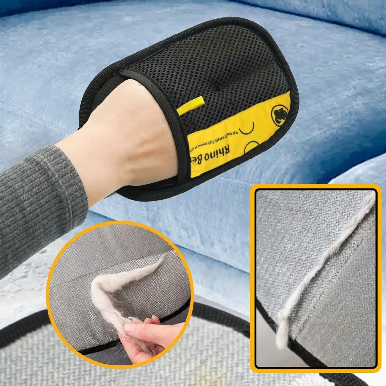 Reusable Electrostatic Pet Hair Removal Gloves for Cats and Dogs - Set of 2