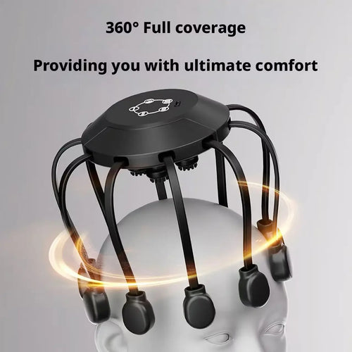 Electric Octopus Head Massager with 10/14 Claws - Smart Scalp Massage Device for Stress Relief and Deep Tissue Relaxation at Home